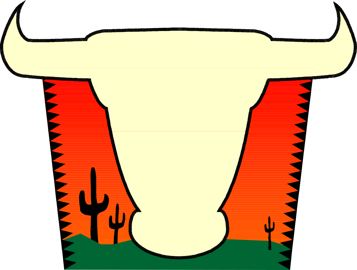 Bull with Cactus Clipart - Vibrant Animal Borders