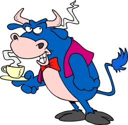 Cartoon Cow with Coffee Clipart - Perfect for Fun Designs