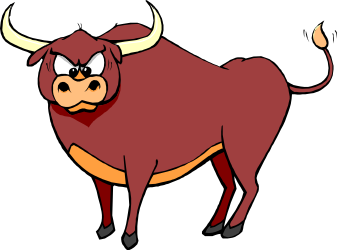 Cartoon Bull with Horns Clipart: Whimsical Farm Animal Illustration