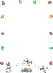 Easter Bunny Borders with Colorful Eggs Clipart