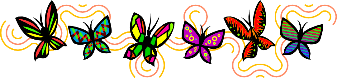 Vibrant Abstract Design Clipart with Borders and Animals Featuring Butterflies