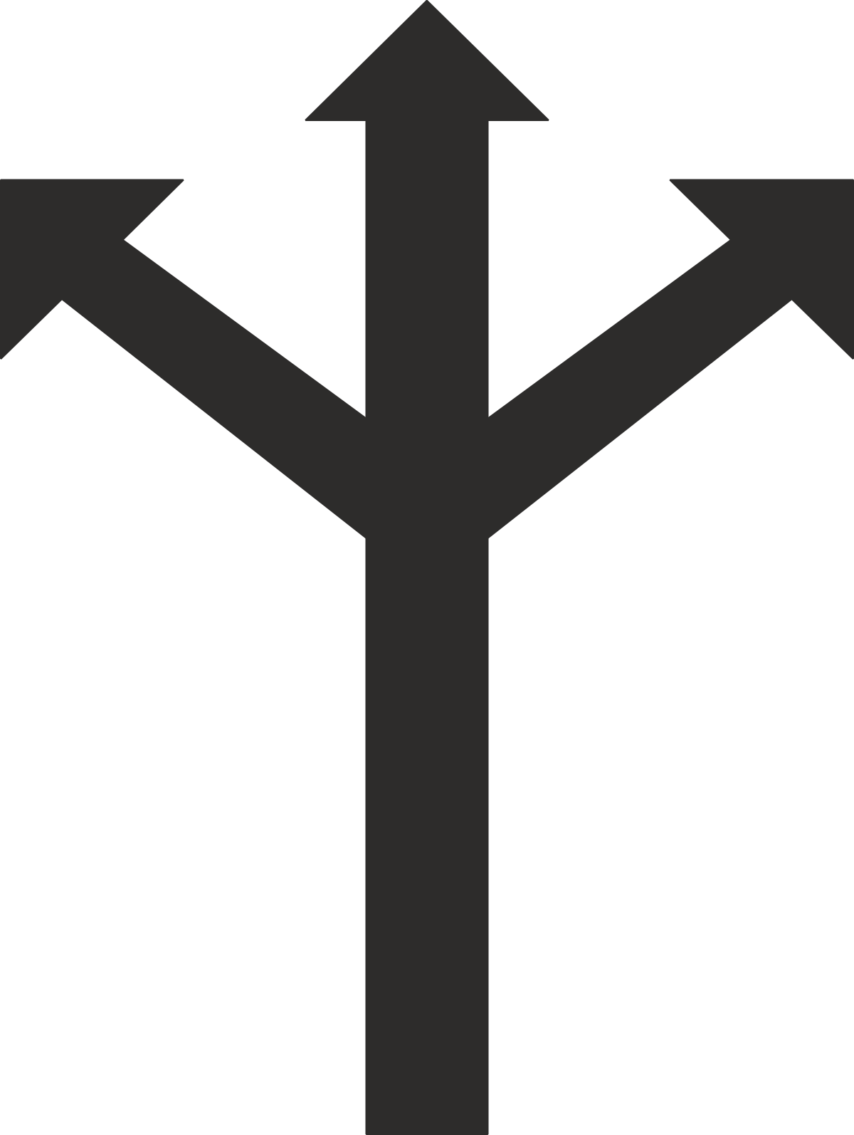 Directional Arrows Clipart: Three Arrows Pointing in Different Directions