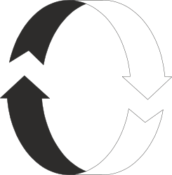 Black and White Circular Icon with Arrows - Perfect for Dynamic Designs