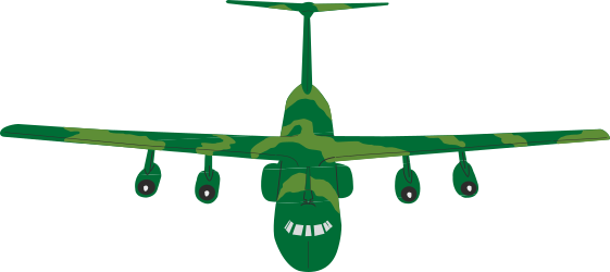 Green Airplane Clipart: Large Nose Design for Creative Projects