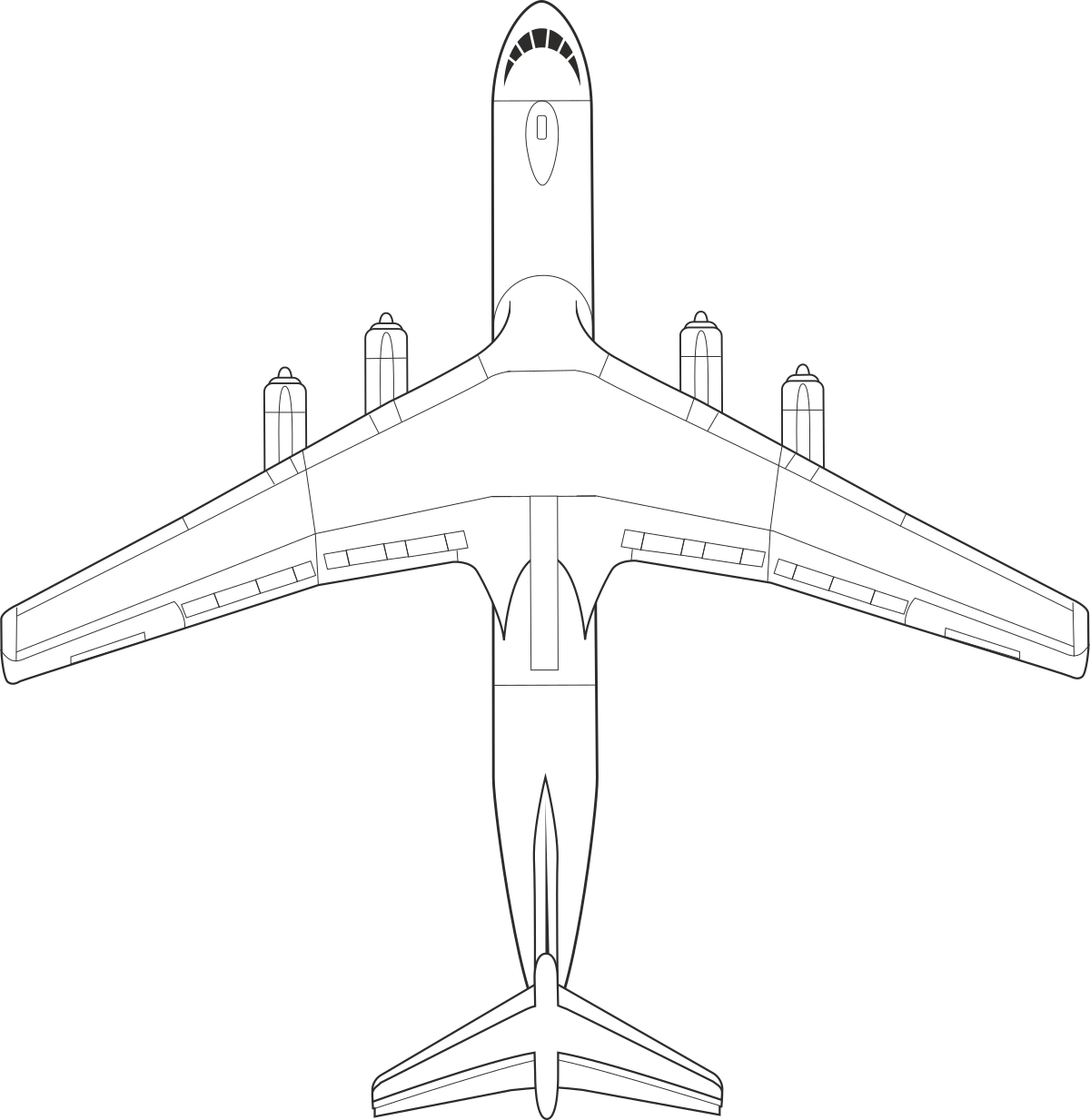 White Airplane on Black Background Clipart for Graphic Design