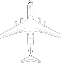 White Airplane on Black Background Clipart for Graphic Design