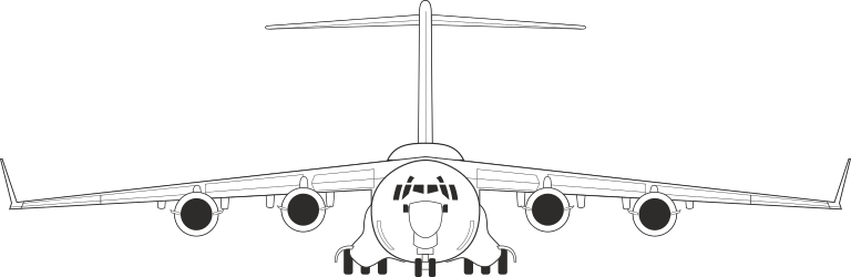 White Airplane on Black Background - High-Quality Clipart