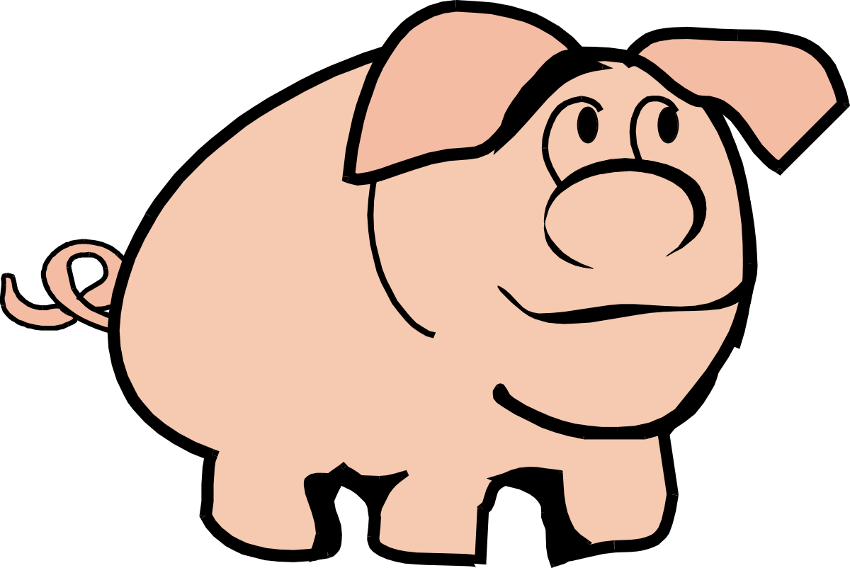 Pig Clipart on Black Background  Perfect for Creative Projects