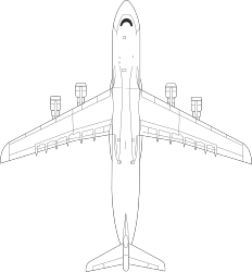 Plane Clipart with Black and White Outline for Creative Projects