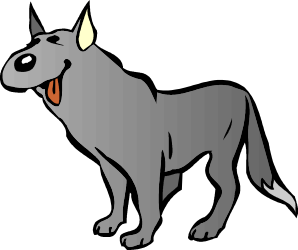 Big-Nosed Dog Clipart: Playful Pooch with a Fluffy Tail