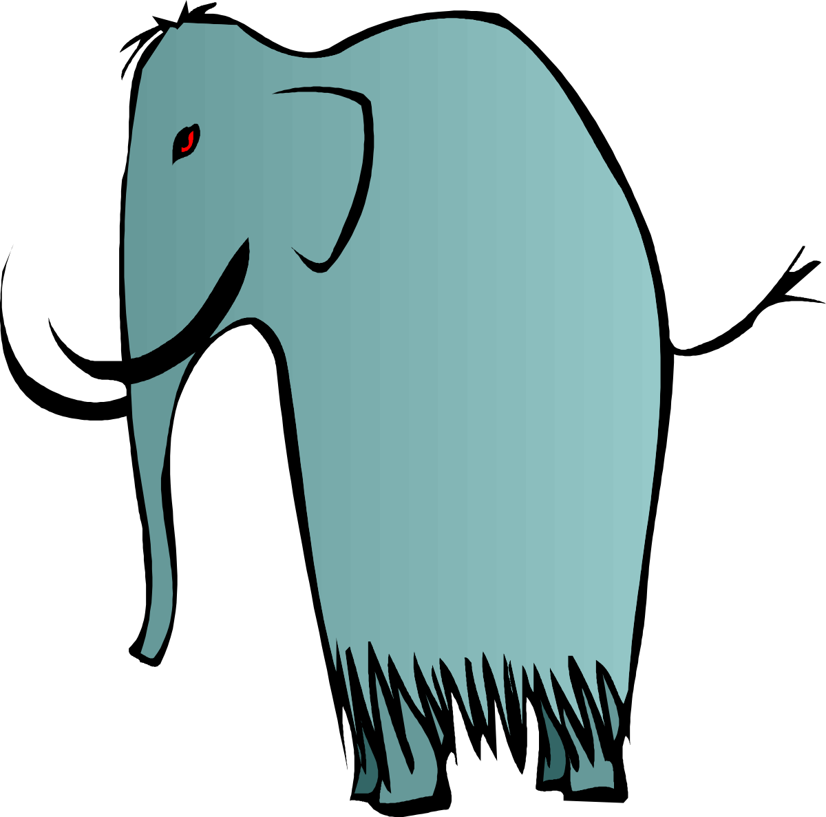 Elephant with a Red Eye in Dark Background - Unique Clipart