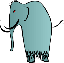 Elephant with a Red Eye in Dark Background - Unique Clipart