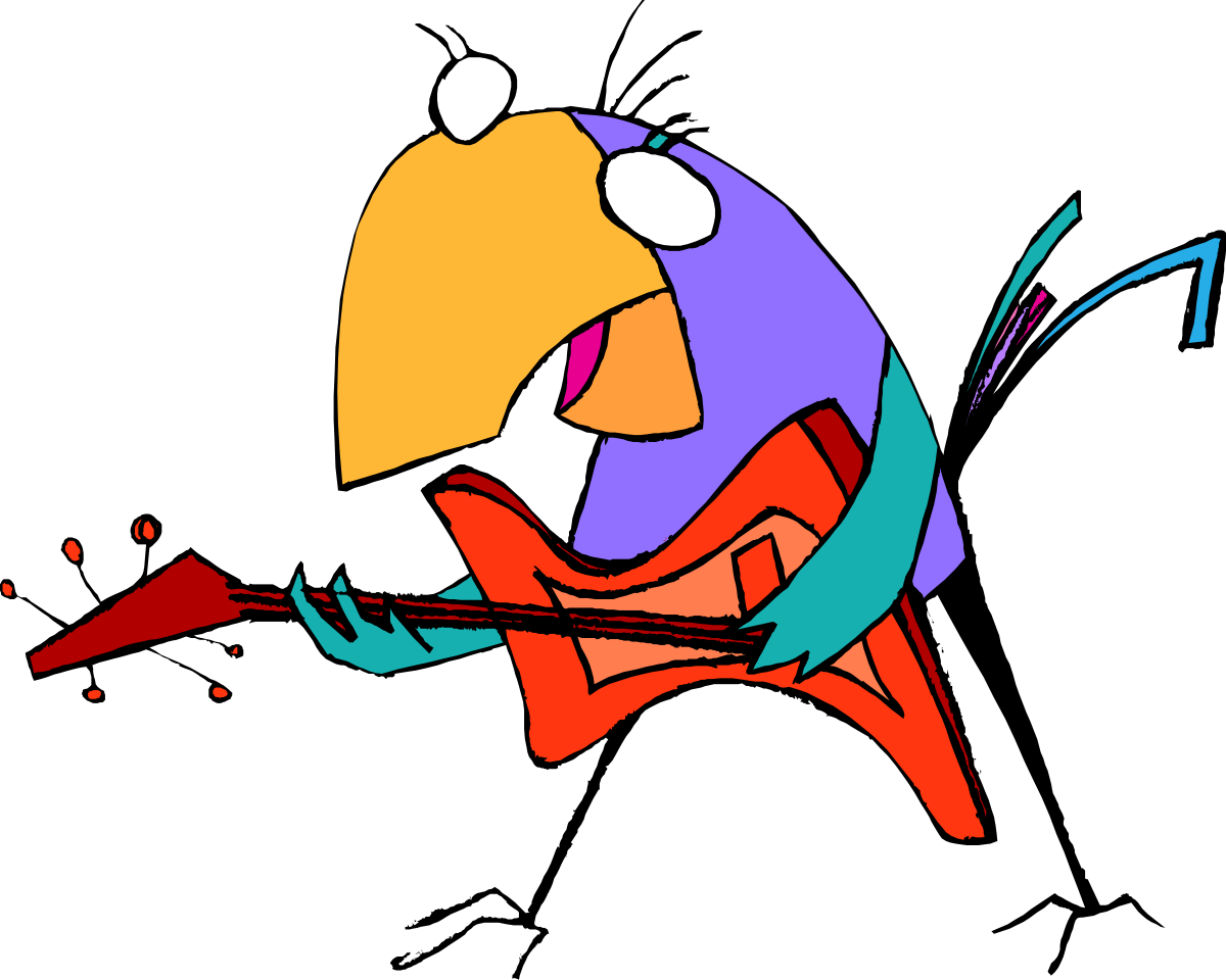 Guitar Player in Vibrant Scene  Colorful Clipart