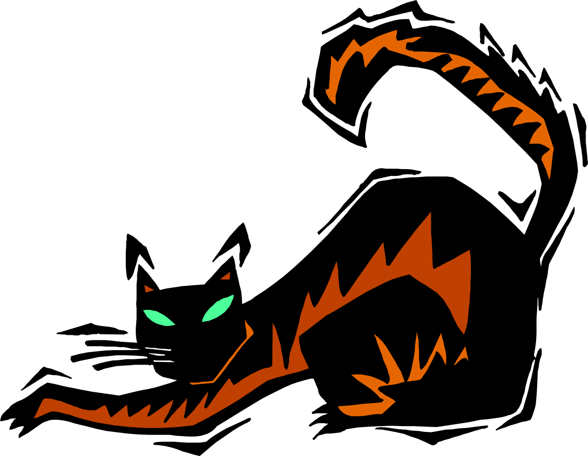 a black and orange cat with green eyes clip art png transparent Black and Orange Cat with Green Eyes Clipart for Creative Projects