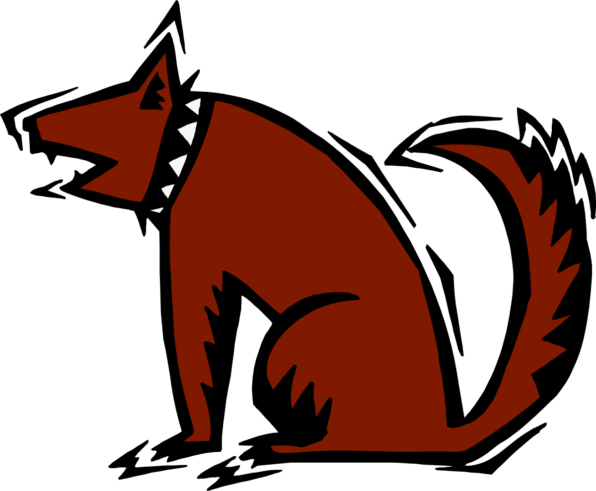 Red Fox Sitting on Ground - Charming Wildlife Clipart