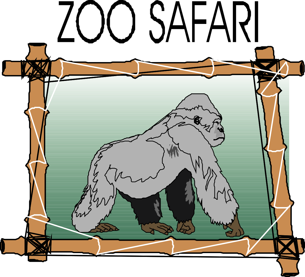 Gorilla Standing in Front of Picture Frame - Unique Clipart Design