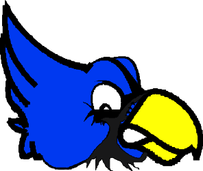 Blue and Yellow Bird Clipart with Yellow Beak