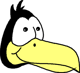 Bright Yellow Bird Clipart on Black Background