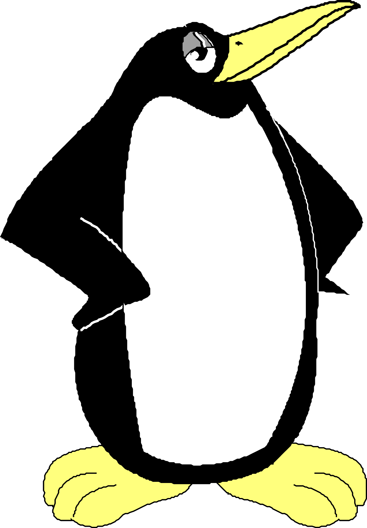 a penguin with a yellow beak and black background clip art png transparent Penguin Clipart with Yellow Beak on Black Background