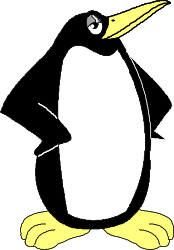 Penguin Clipart with Yellow Beak on Black Background