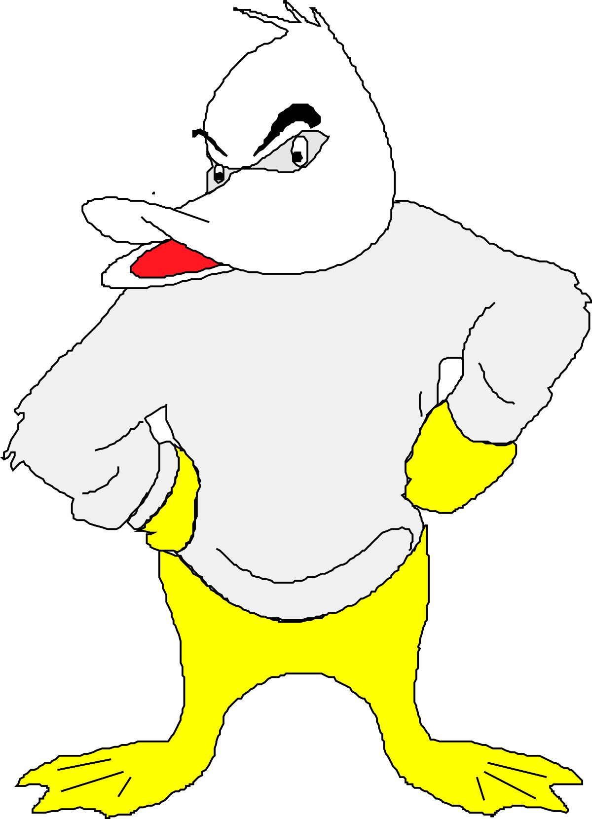 Cartoon Duck Clipart with Big Nose - Fun and Playful Illustration