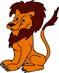 Lion Sitting Down with Paws on Ground - Captivating Clipart Illustration