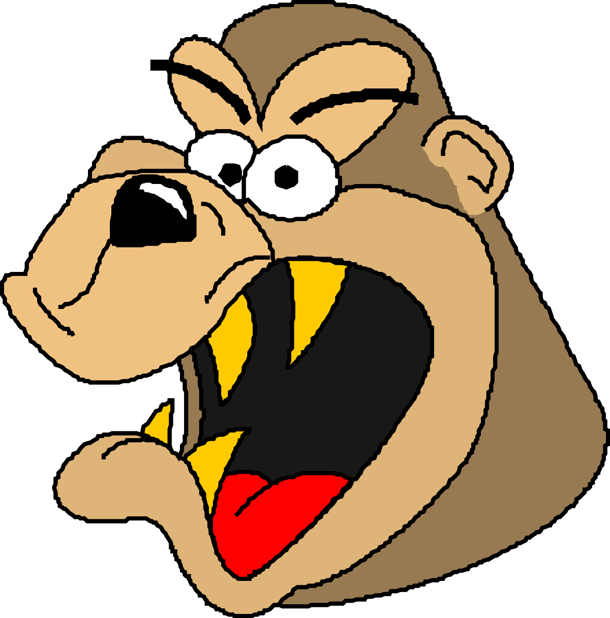 Cartoon Bear with Big Mouth Clipart for Playful Designs