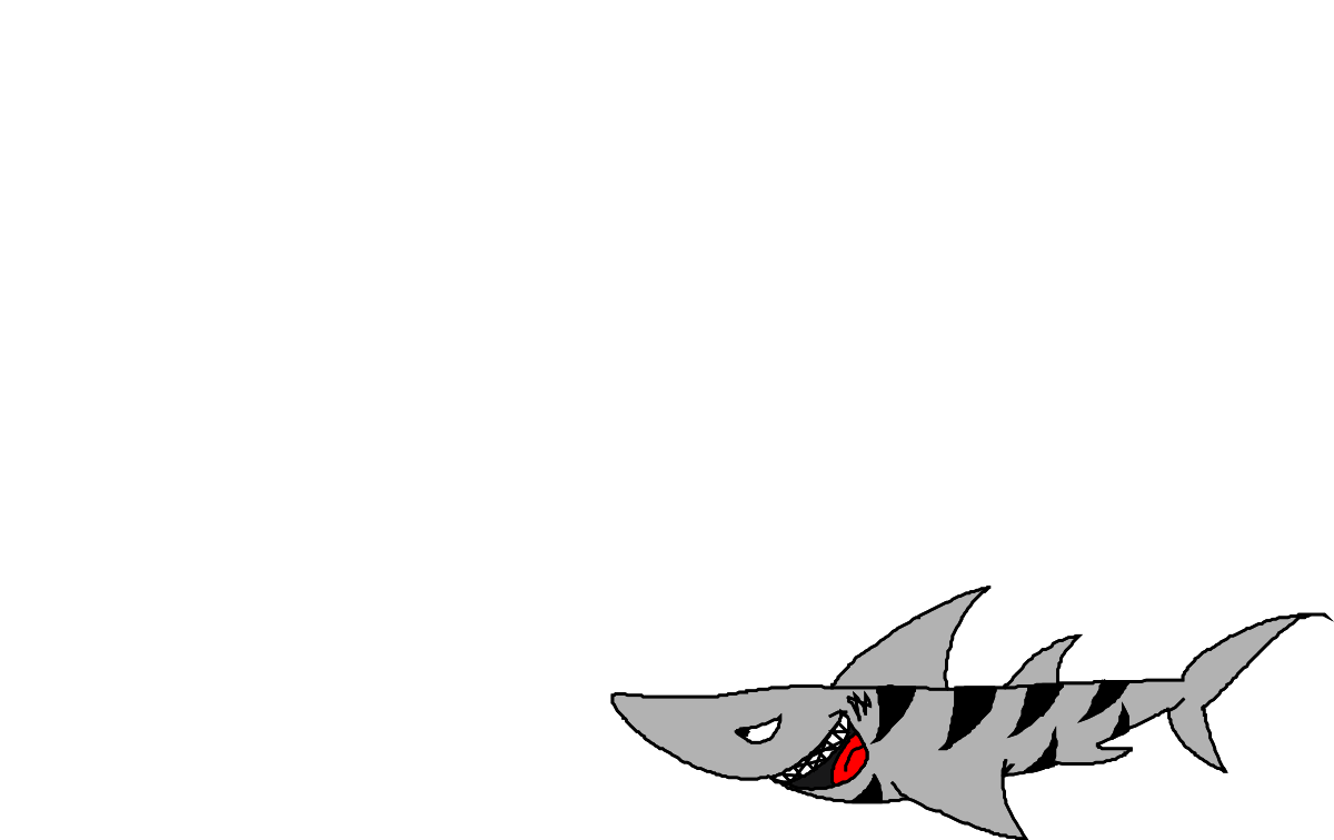 Shark with Red Eye and Black Background Clipart