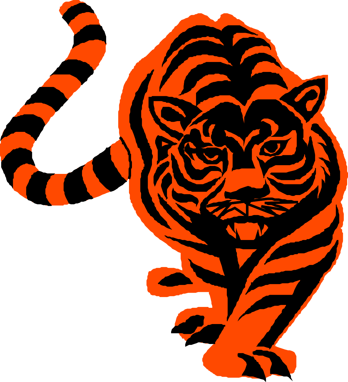 Tiger Clipart on Black Background - Bold and Striking Imagery