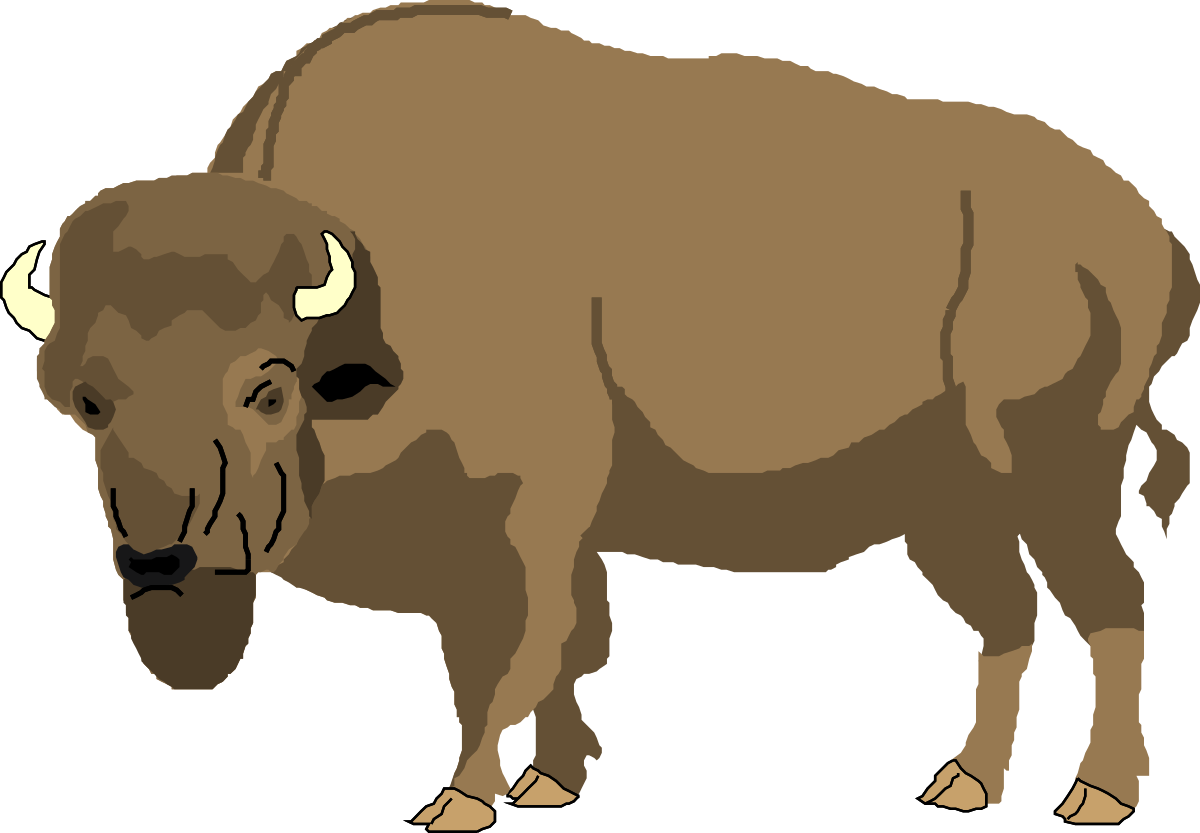 a bison standing on a black background clip art png transparent Bison Standing Majestically on Black Background Clipart