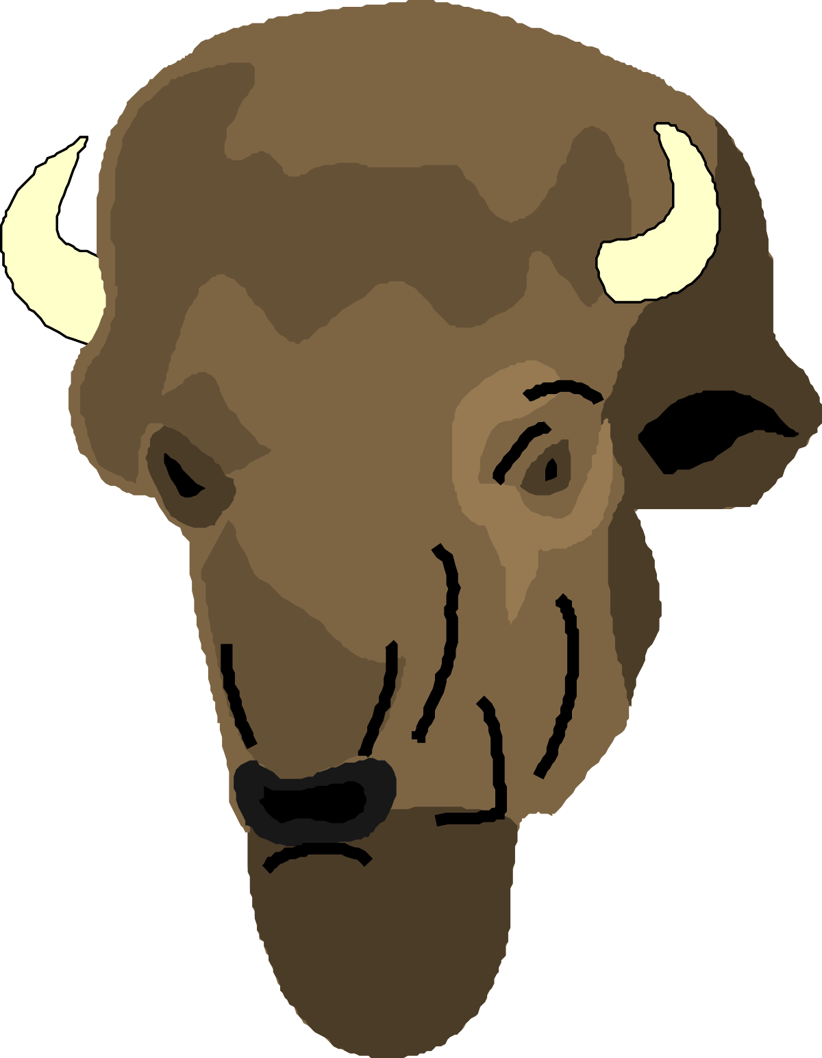 Bull Head with Horns Clipart - Powerful and Majestic Design