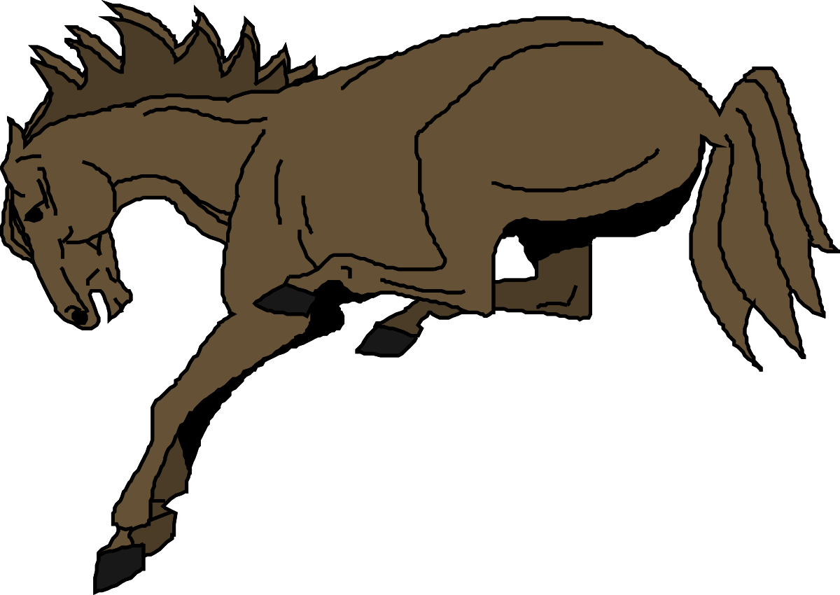 Horse Running on Black Background - Dynamic Clipart