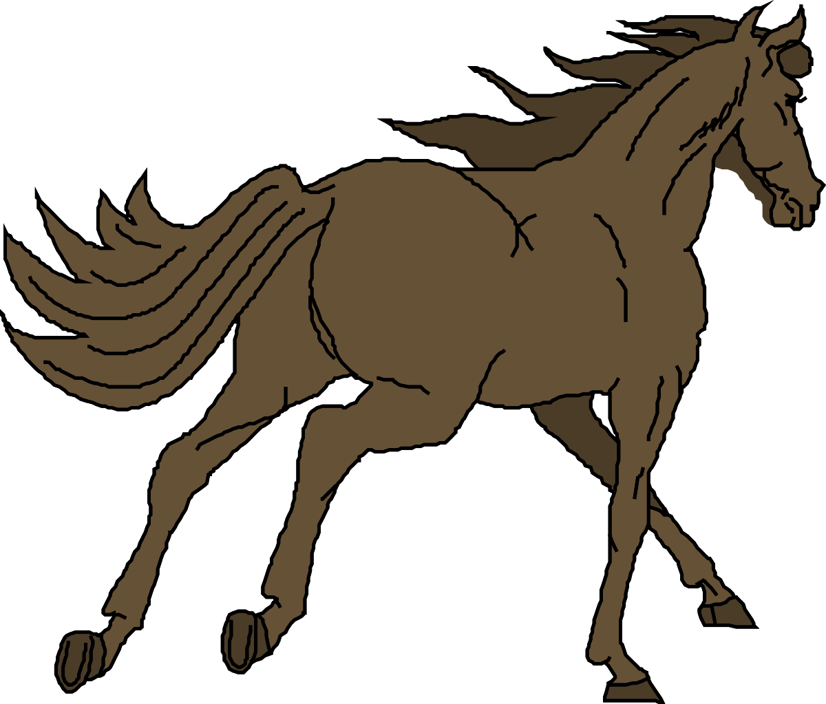 Horse Running on Black Background - Dynamic Clipart for Your Projects