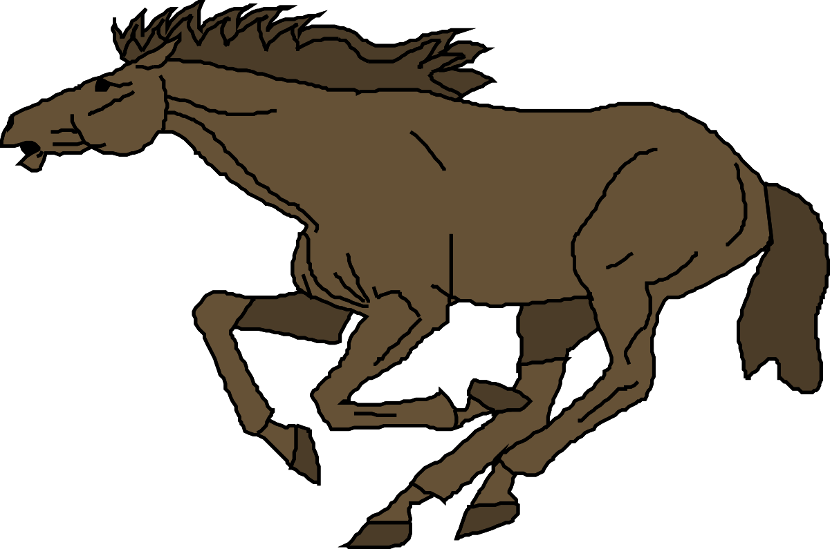Running Horse Clipart on Black Background