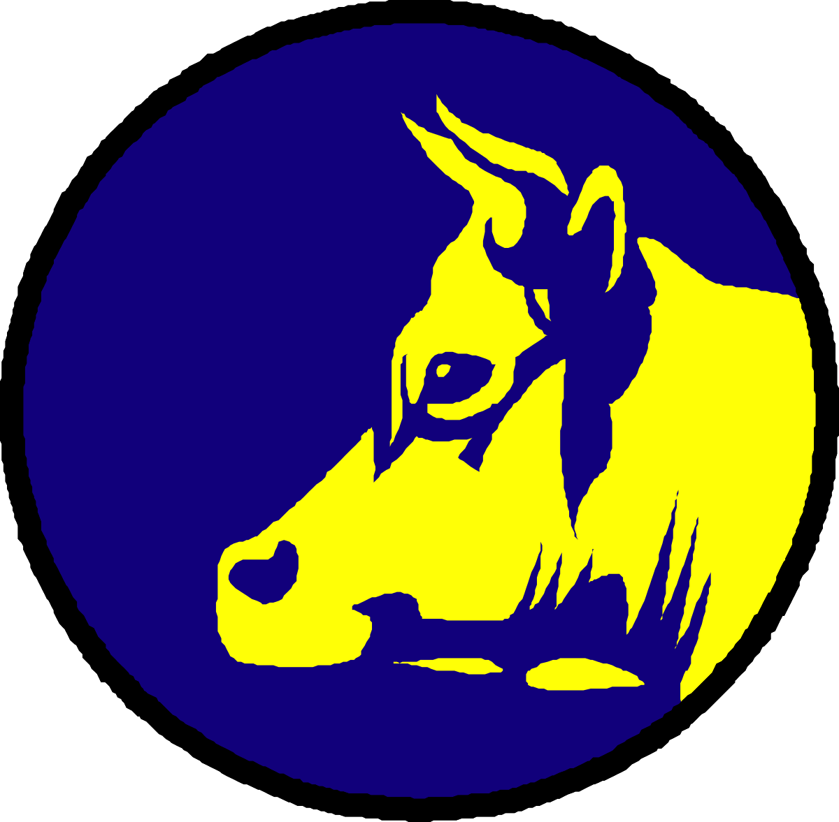 a cow with a yellow and blue circle clip art png transparent Yellow and Blue Circle Cow Clipart - Playful and Charming Design
