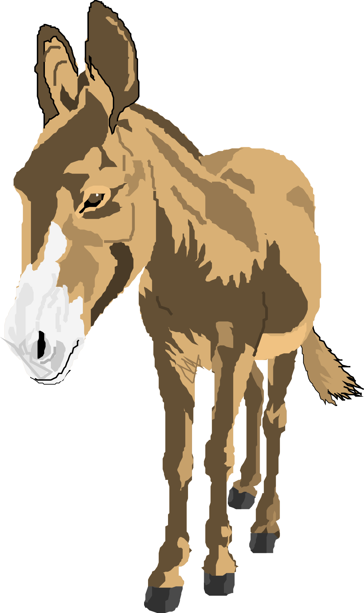 Donkey Standing on Black Background Clipart - Unique and Eye-Catching Visuals