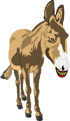 Donkey with Tooth Clipart - Whimsical Animal Illustrations