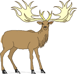 Deer with Ants Clipart - Nature Scene Illustration