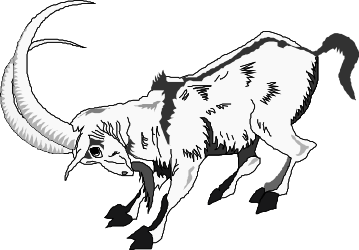 White Goat with Long Horns Clipart for Creative Projects