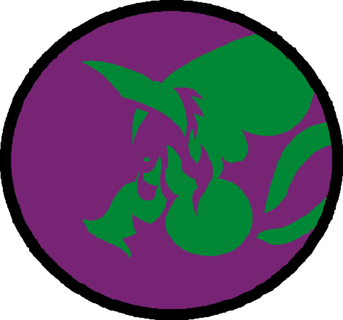 Purple Circle with Green Leaves Center Clipart for Creative Projects