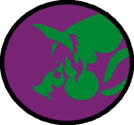Purple Circle with Green Leaves Center Clipart for Creative Projects