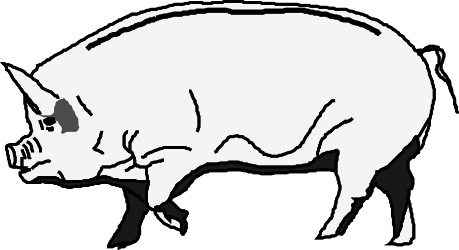 Pig Silhouette on Black Background - Stunning Clipart for Versatile Use