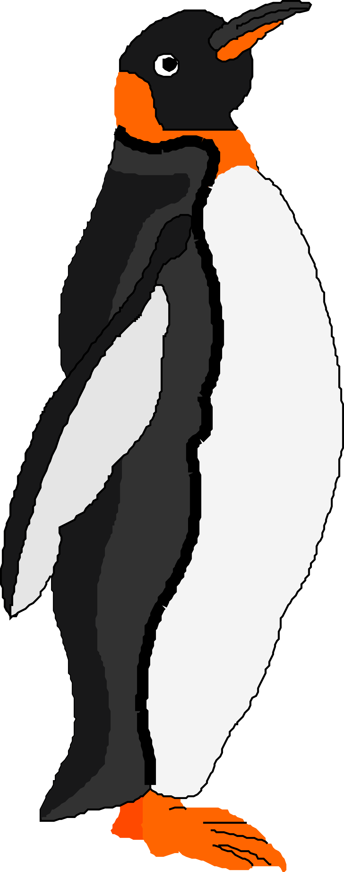 Penguin Clipart: Adorable Black and White Penguin with Orange Beak