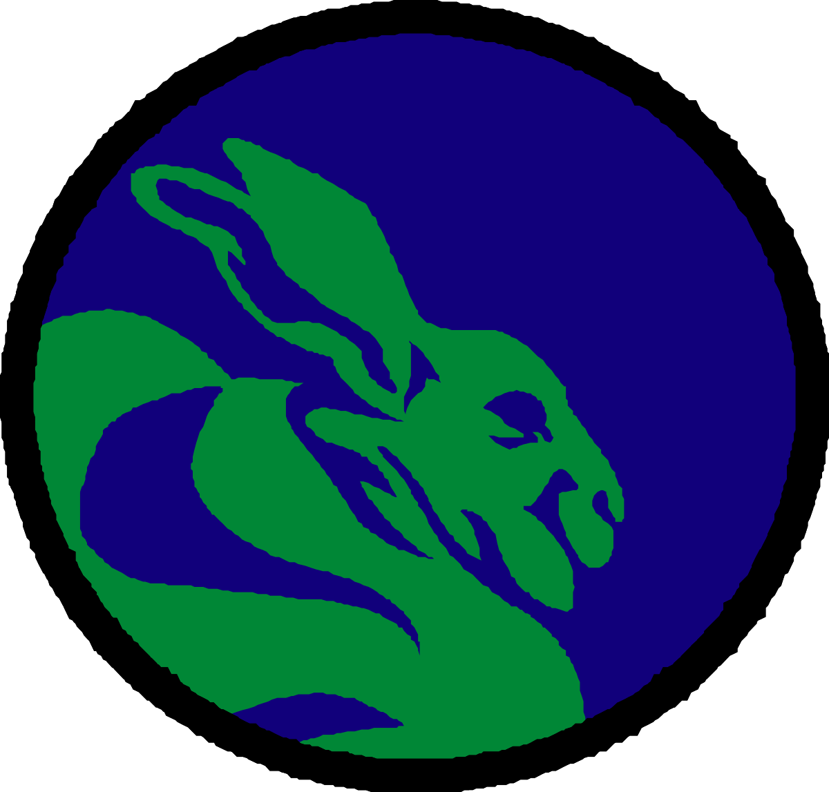 Blue and Green Logo with White Outline - Vibrant Clipart Design