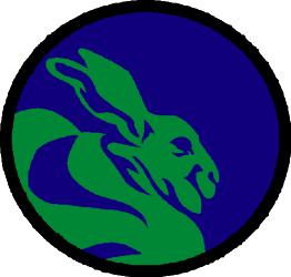 Blue and Green Logo with White Outline - Vibrant Clipart Design