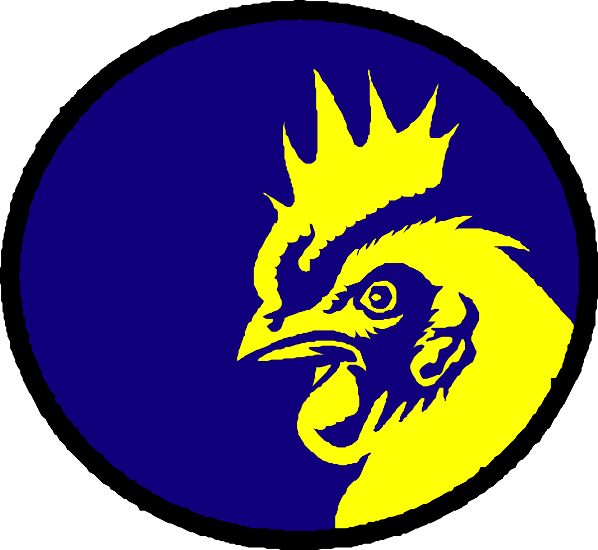 Dragon Head Logo Clipart in Blue and Yellow