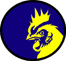 Dragon Head Logo Clipart in Blue and Yellow