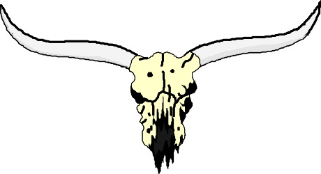 Stunning White Cow Skull with Long Horn Clipart for Rustic Decor