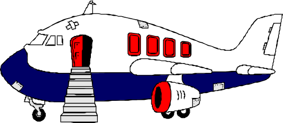Small Airplane with Red and Blue Stripes Clipart