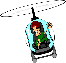 Car and Helicopter Clipart: Dynamic Scene of Adventure